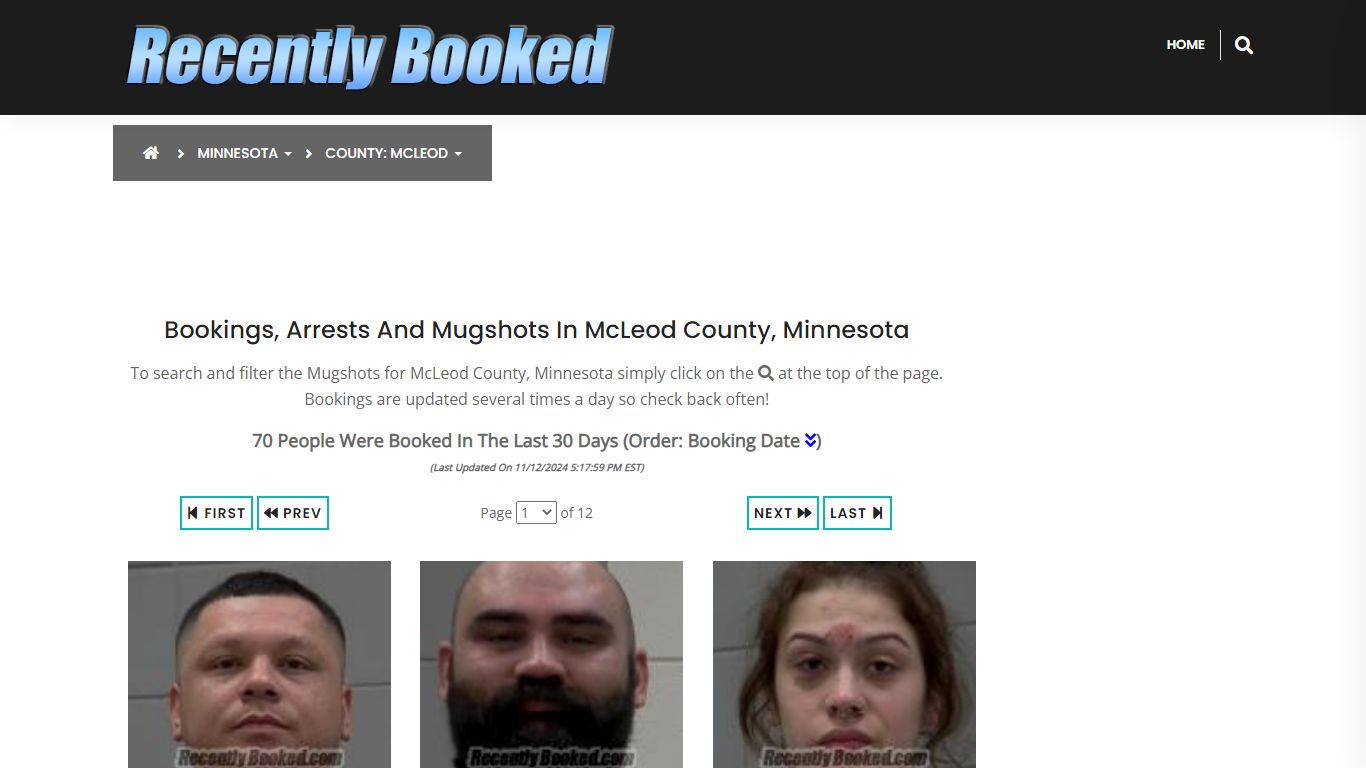 Bookings, Arrests and Mugshots in McLeod County, Minnesota