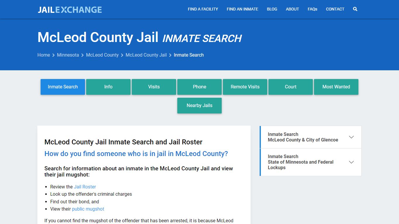 Inmate Search: Roster & Mugshots - McLeod County Jail, MN