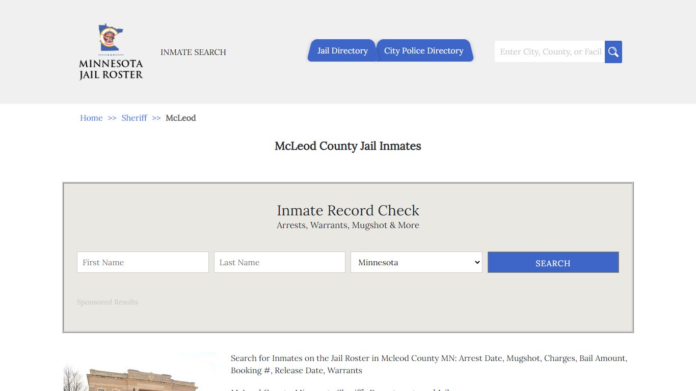 McLeod County Jail Inmates | Jail Roster Search